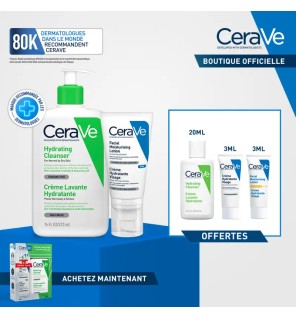 CERAVE CREME LAVANTE HYDRATANTE 473 ML+CREME HYDRATANTE VISAGE 50 ML