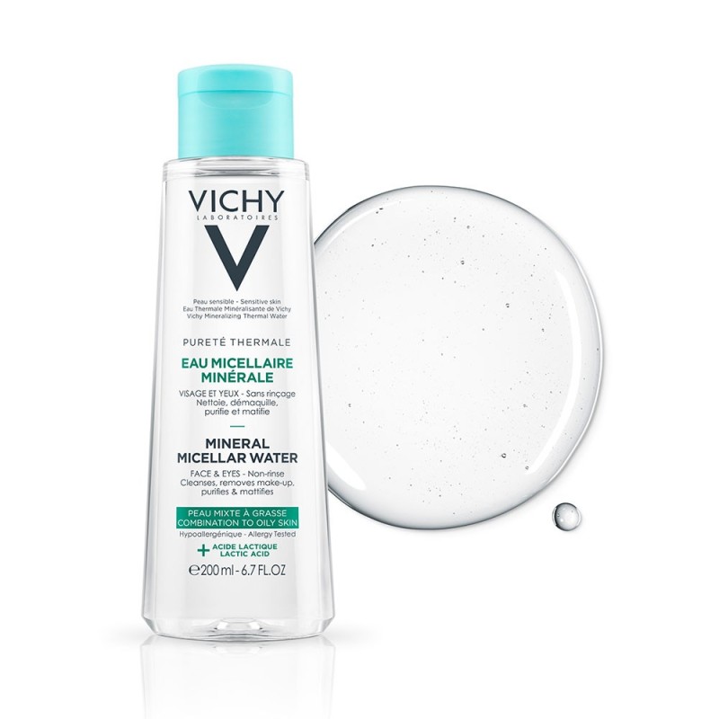 Vichy Pureté Thermale Eau Micellaire Minérale Peau Mixte à Grasse | 200ml