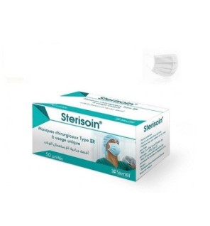 STERISOIN Masques Chirurgicaux Blancs 50 Unités