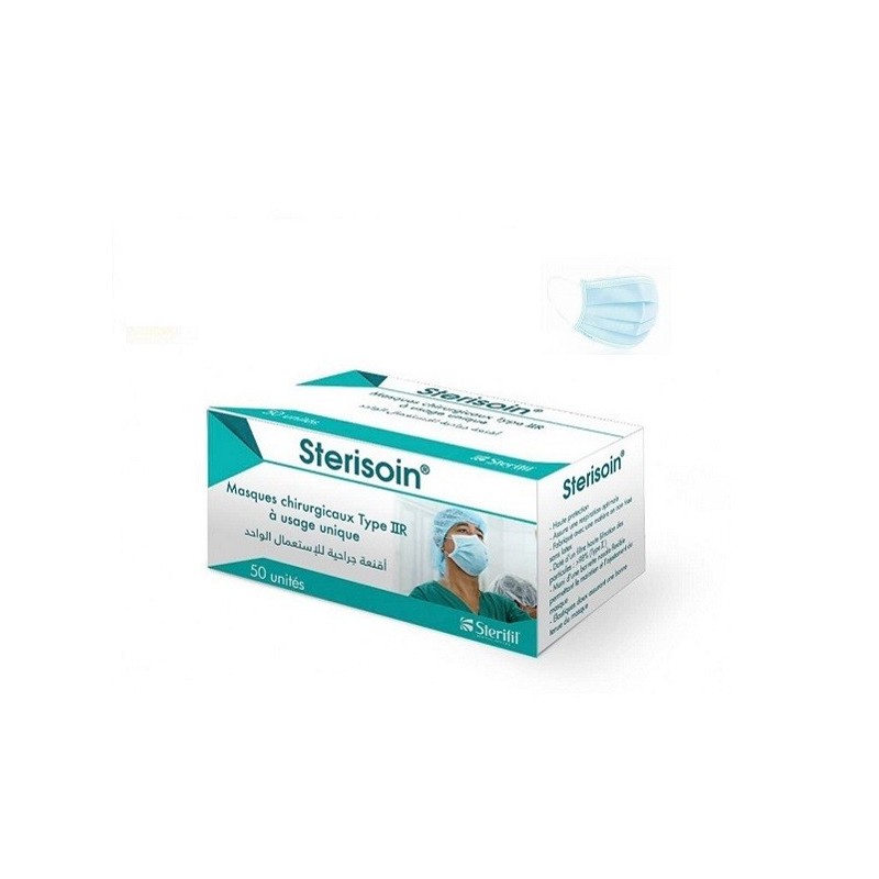 STERISOIN Masques Chirurgicaux Bleu 50 Unités