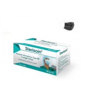 STERISOIN Masques Chirurgicaux Noirs 50 Unités