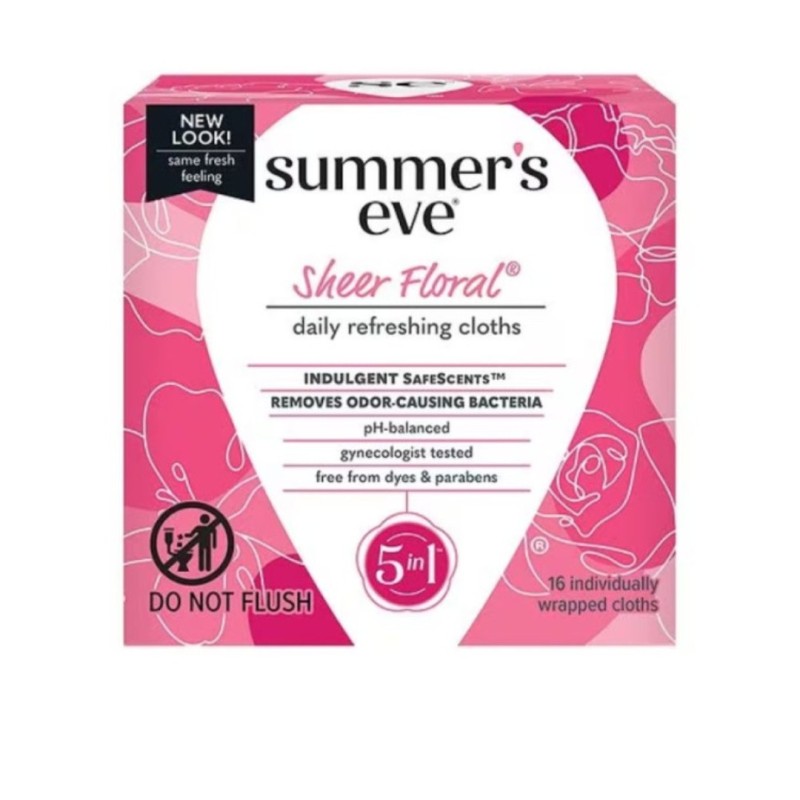 Summer’s Eve Sheer Floral Cleansing Cloths 16 Unités
