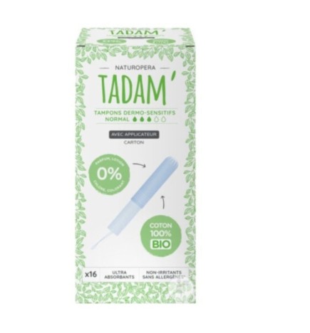 Tadam Tampons Coton Bio Avec Appli Normal 16 Pieces