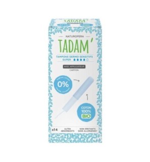 Tadam Tampons Coton Bio Avec Appli Super 14 Pieces
