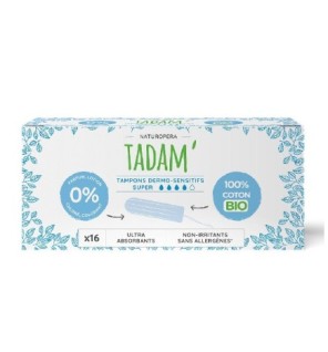 Tadam Tampons Coton Bio Super 16 Unités