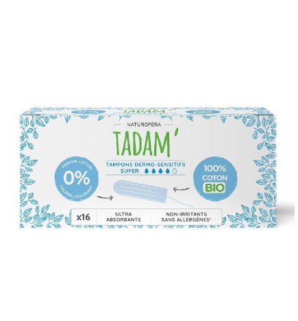 Tadam Tampons Coton Bio Super 16 Unités