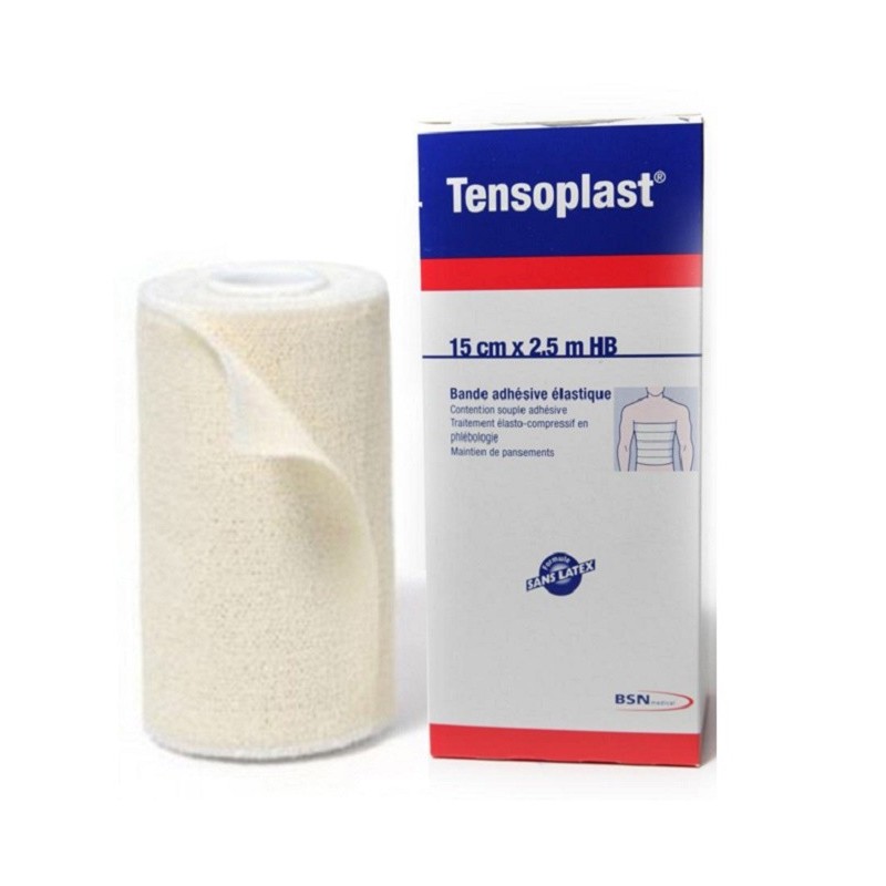 TENSOPLAST BANDE ADHÉSIVE ÉLASTIQUE 15CM x 2,5M