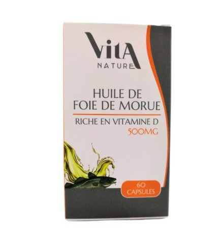 Vita Nature Huile de foie de Morue 500mg 60 capsules