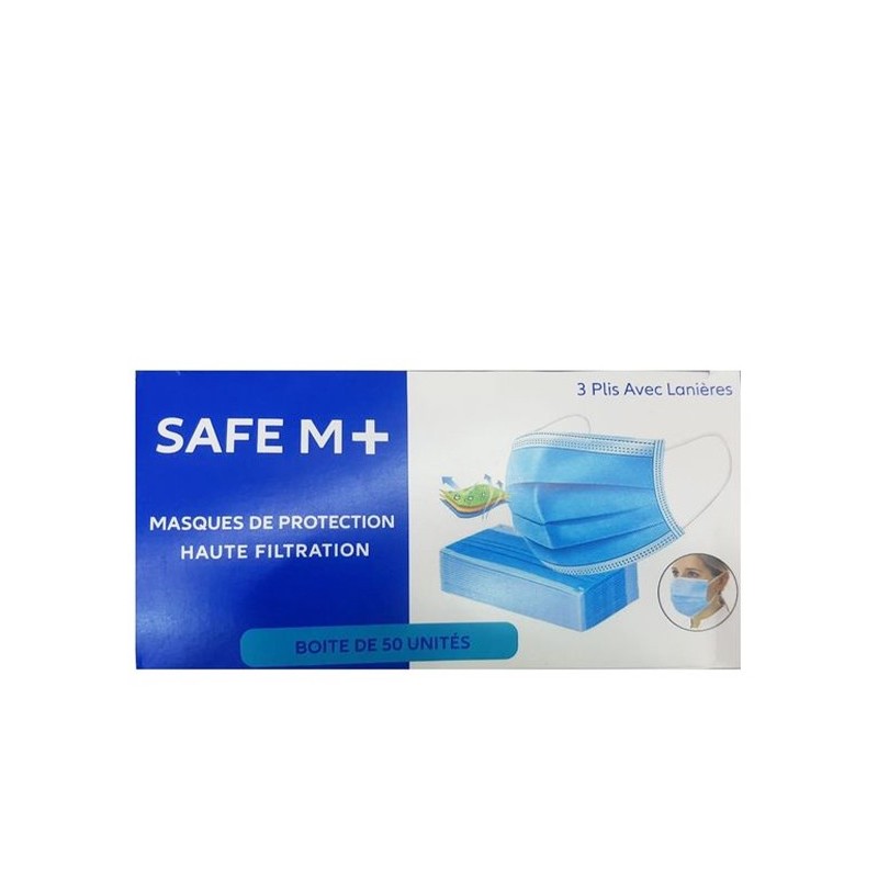 Safe M+ Maques de Protection Haute Filtration – 50 Piéces