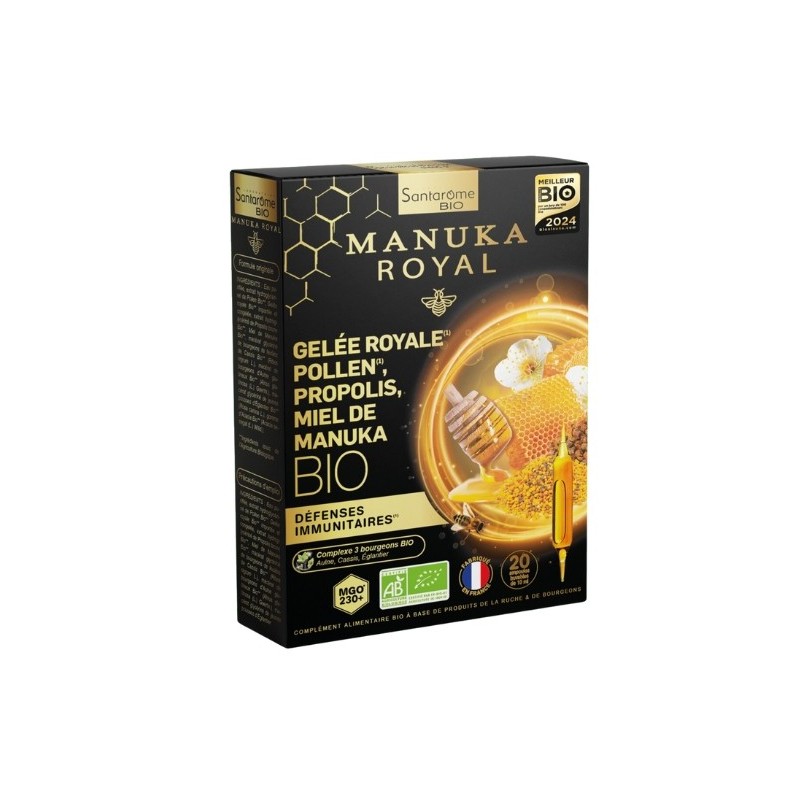 SANTAROME GELEE ROYALE POLLEN PROPOLIS MIEL DE MANUKA 20 AMPOULES