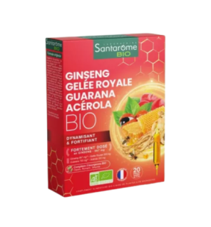 Santarome Ginseng Gelée Royale Guarana Acérola Bio 20 Ampoules