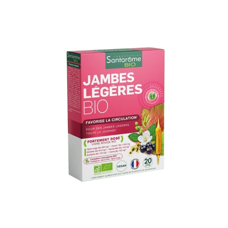SANTAROME JAMBES LEGERES BIO 20 AMPOULES