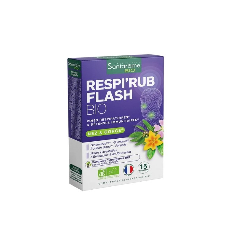SANTAROME RESPI’RUB FLASH 15 COMPRIMES