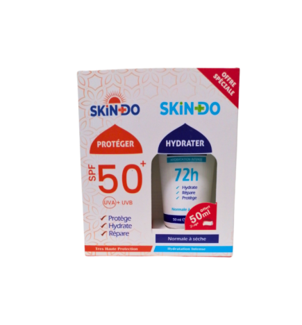 Skindo Ecran Solaire Invisible + Creme hydratante Peaux Normale a Seches