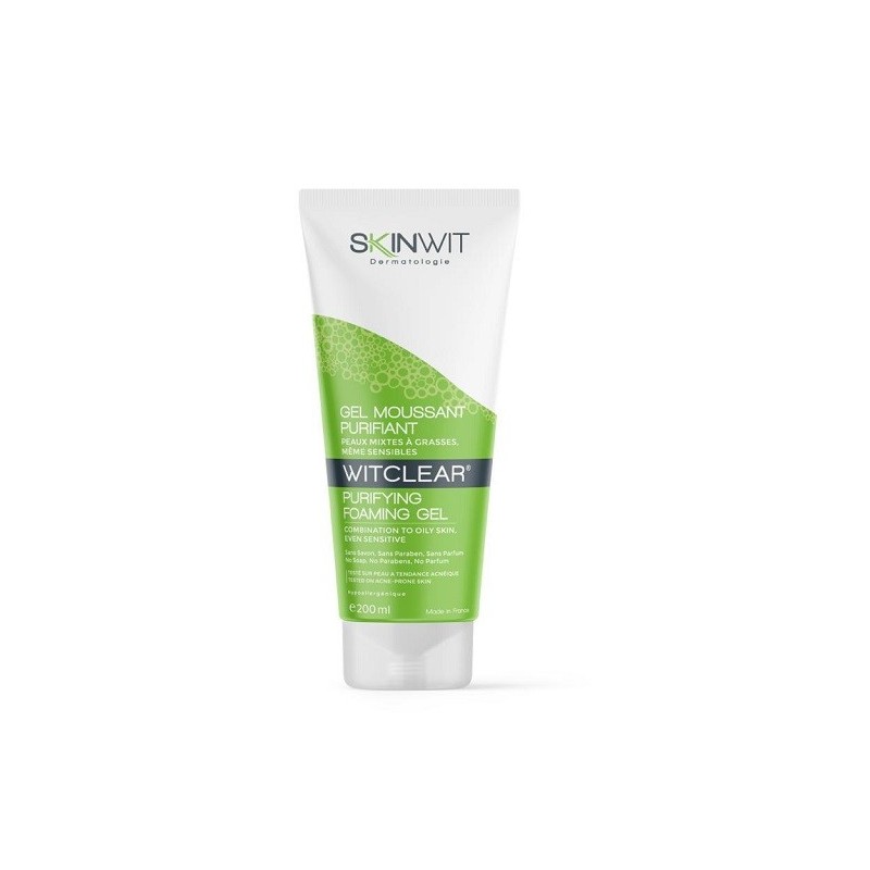 SKINWIT DERMATOLOGIE WITCLEAR Gel Moussant Purifiant Nettoyant 200ml