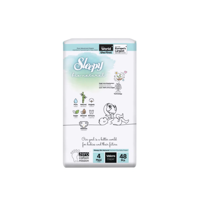 Sleepy Bio Natural Culottes Taille 4 Maxi 7-14kg 48 Pieces