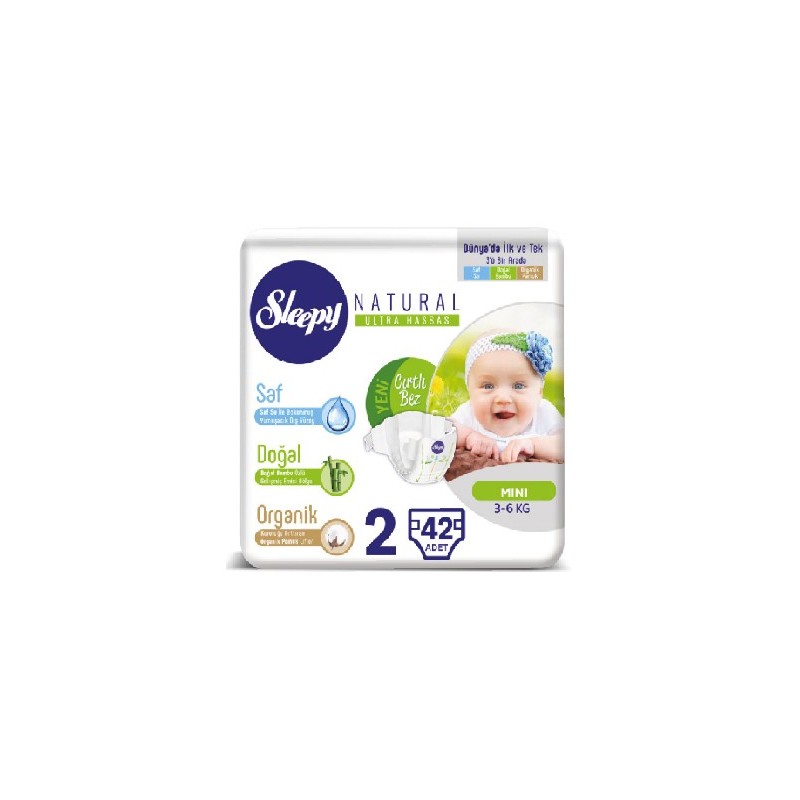 Sleepy Natural 2, Couches Mini 3-6kg/42pcs