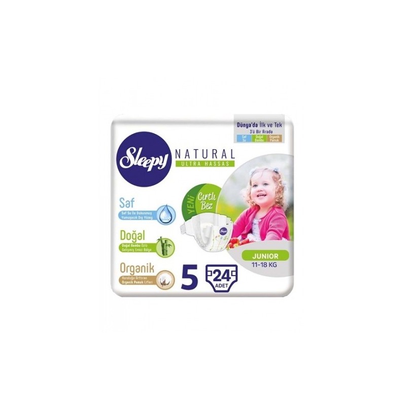 Sleepy Natural 5 Couches Junior 11-18kg/24pcs
