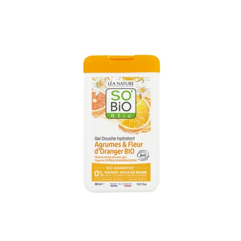 SO BIO GEL DOUCHE AGRUMES FLEURS D’ORANGER 450ML