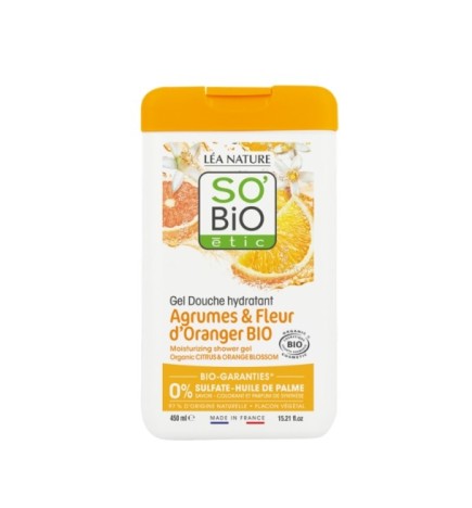 SO BIO GEL DOUCHE AGRUMES FLEURS D’ORANGER 450ML