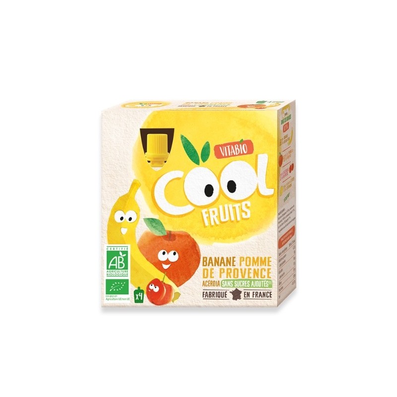 VITABIO COOL FRUITS POMME BANANE 4 X 90G