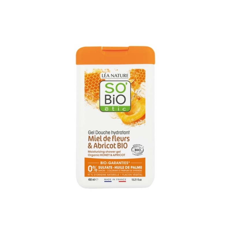 SO BIO GEL DOUCHE MIEL DE FLEURS ET ABRICOT 450ML