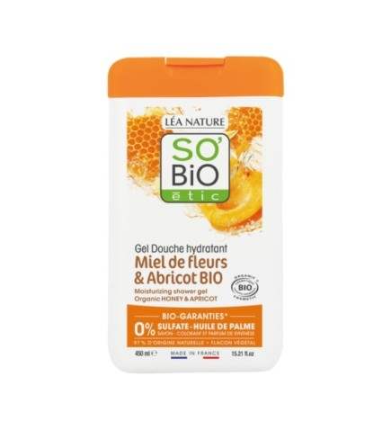 SO BIO GEL DOUCHE MIEL DE FLEURS ET ABRICOT 450ML