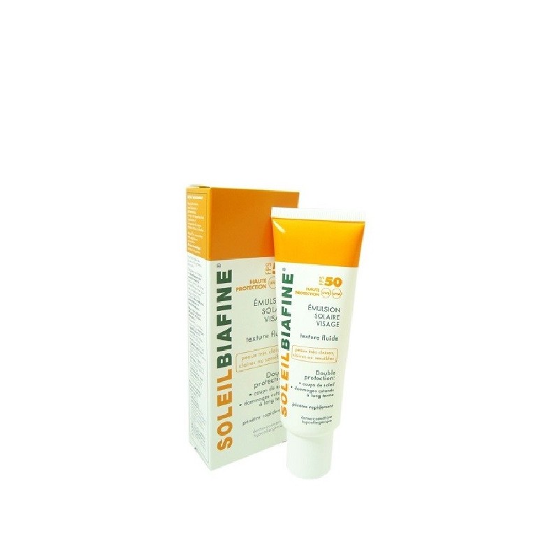 SoleilBiafine Émulsion Solaire Visage FPS 50 50 ml
