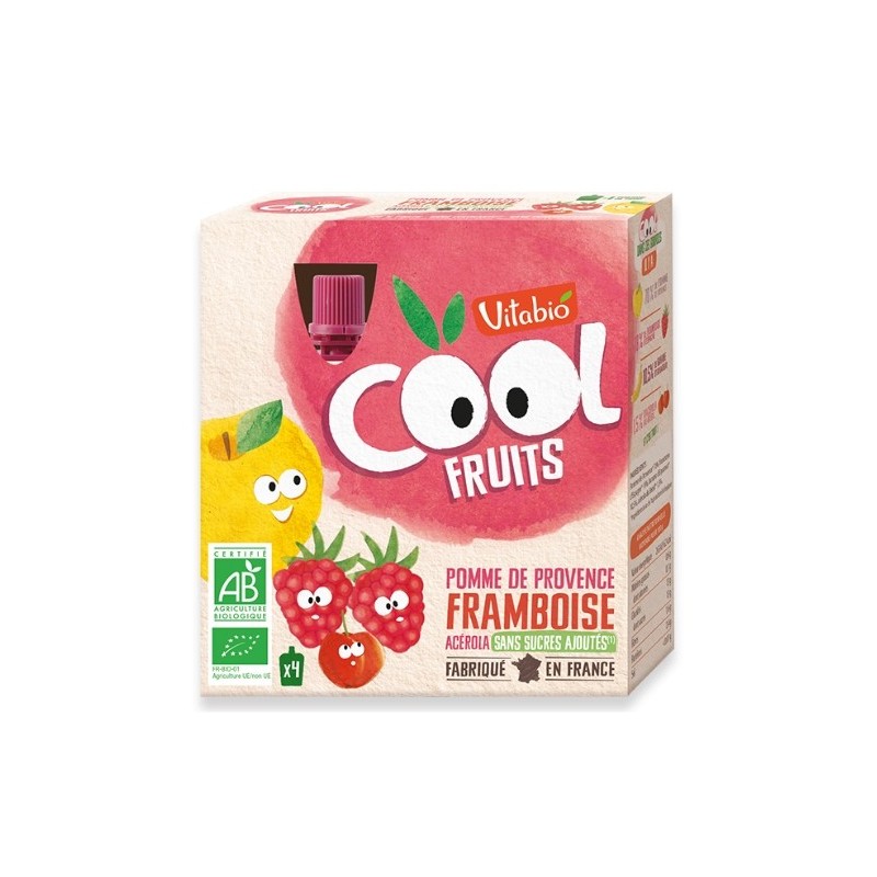 VITABIO COOL FRUITS POMME FRAMBOISE 4 X 90G
