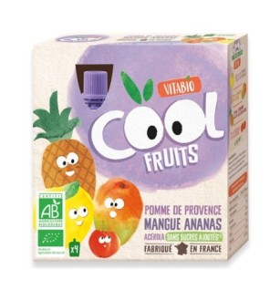 VITABIO COOL FRUITS POMME MANGUE ANANAS 4 X 90G