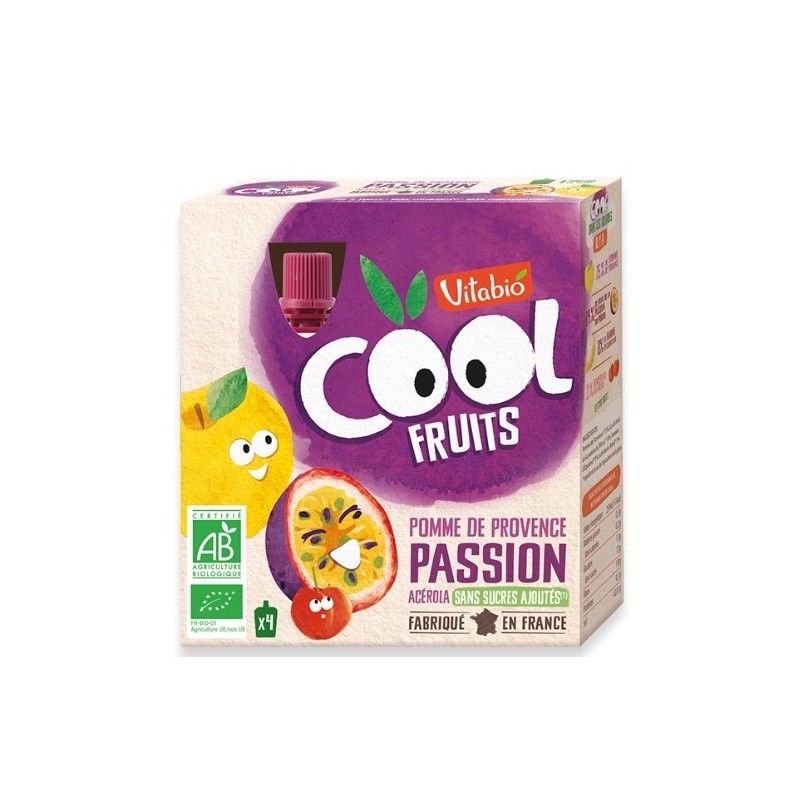 VITABIO COOL FRUITS POMME PASSION 4 X 90G