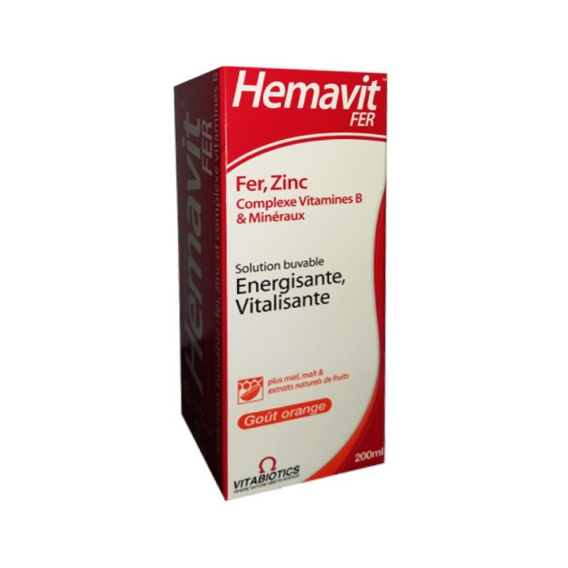 Vitabiotics – Hemavit Fer Complexes Vitamines B et Minéraux Liquide – 200ml
