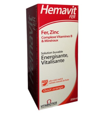 Vitabiotics – Hemavit Fer Complexes Vitamines B et Minéraux Liquide – 200ml