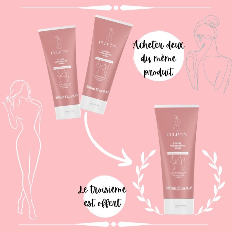 PULPON Crème Volumatrice Seins 250ml 2 Achetés  égal  1 Offert