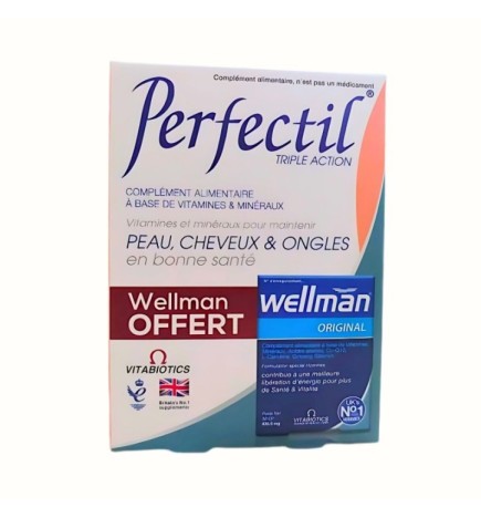 Vitabiotics Perfectil 30 Comprimes + Wellman Original OFFERT