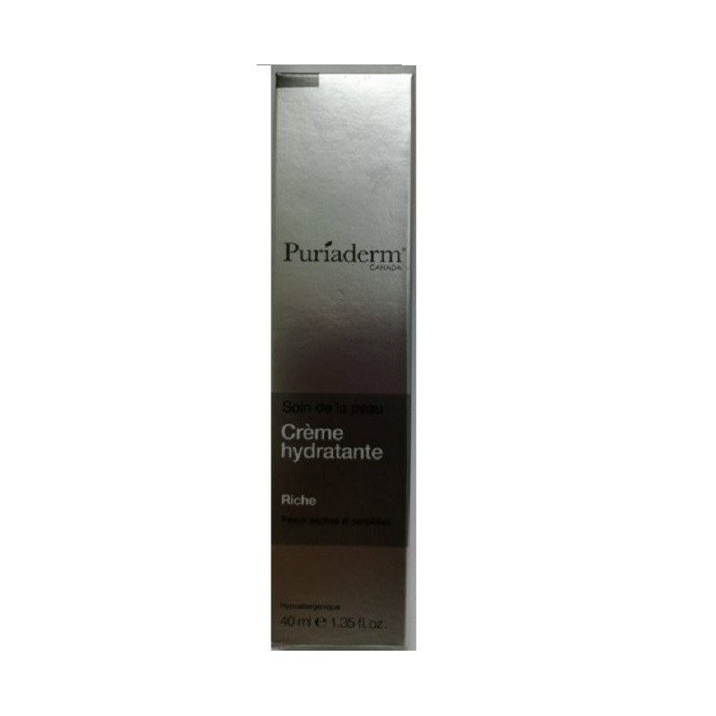 Puriaderm Soin de la Peau Crème Hydratante Riche 40ml