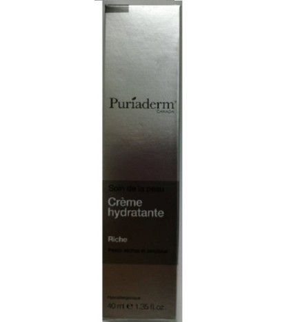 Puriaderm Soin de la Peau Crème Hydratante Riche 40ml