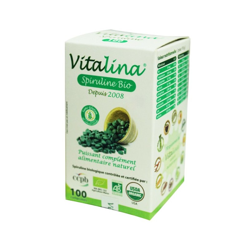 Vitalina Spiruline Bio – 100 Comprimés