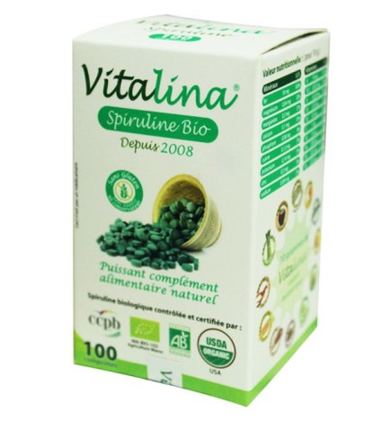 Vitalina Spiruline Bio – 100 Comprimés