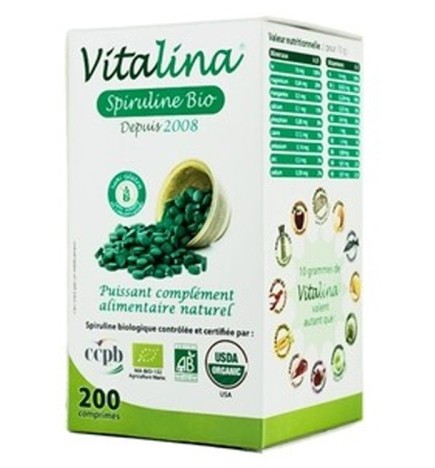 Vitalina Spiruline Bio – 200 Comprimés