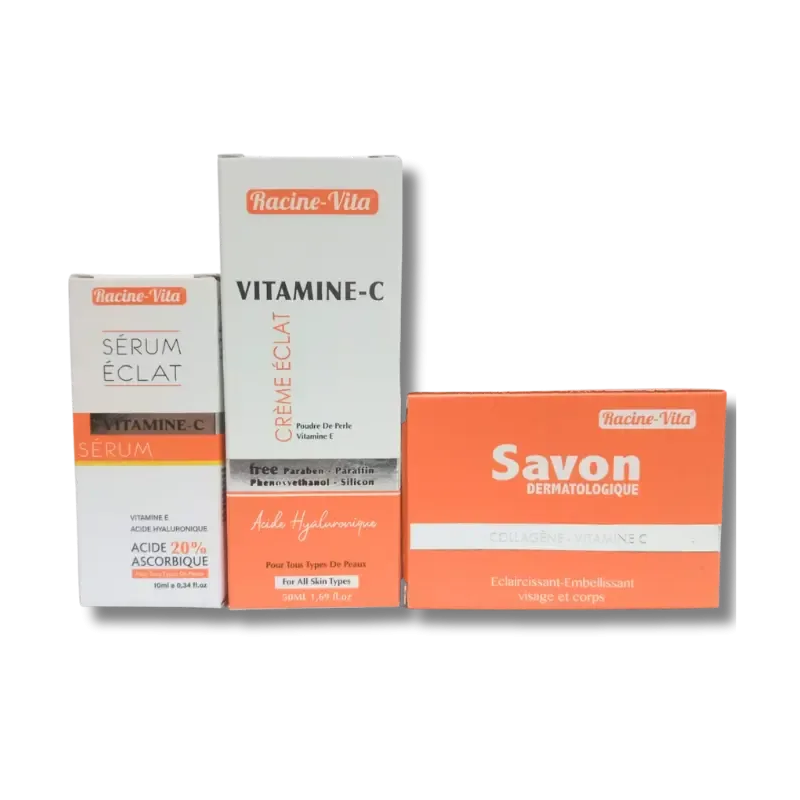 Racine-Vita Serum Vitamine C 20% – 10ml + Creme eclat Vit C+ savon