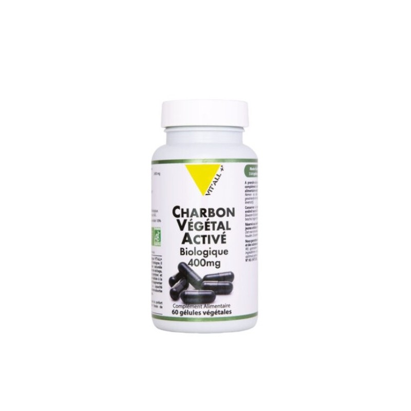 VITALL PLUS CHARBON VEGETAL 400MG 60 GELULES