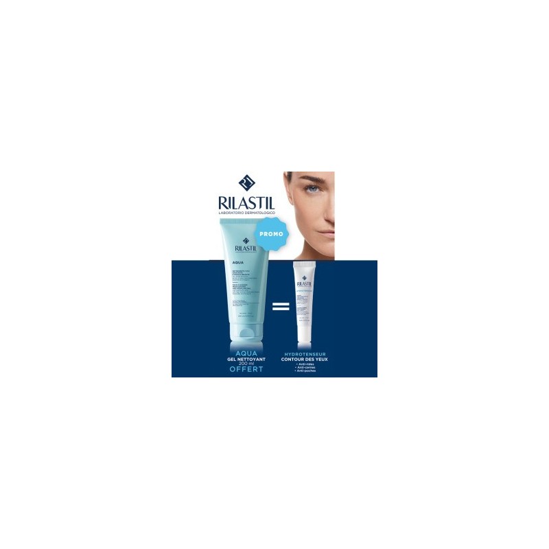 RILASTIL HYDROTENSEUR CRÈME CONTOUR DES YEUX  15 ml  égal  AQUA GEL NETTOYANT VISAGE OFFERT
