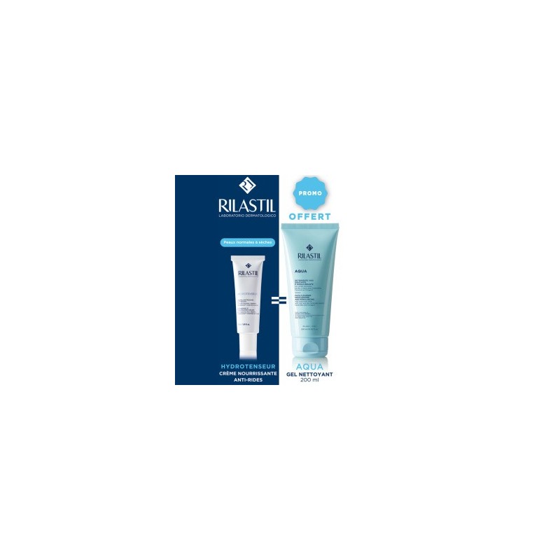 RILASTIL HYDROTENSEUR CRÈME HYDRATANTE 50ML  égal  AQUA GEL NETTOYANT OFFERT