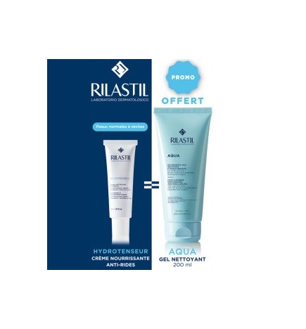 RILASTIL HYDROTENSEUR CRÈME HYDRATANTE 50ML égal AQUA GEL NETTOYANT OFFERT