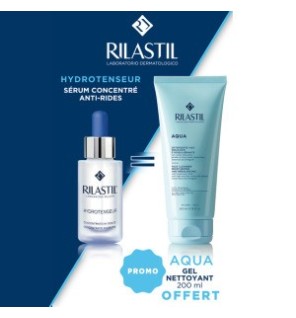 RILASTIL HYDROTENSEUR SÉRUM 30ML  égal  AQUA GEL NETTOYANT VISAGE OFFERT