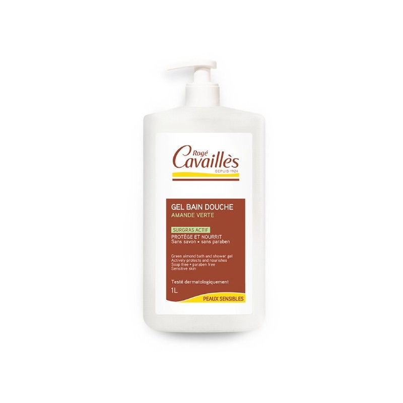Rogé Cavaillès Gel Surgras Bain et Douche Amande Verte 1L