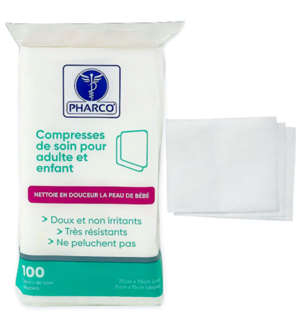 Pharco Coton Carres de Soin 7.5cm X 7.5cm 100 Carres