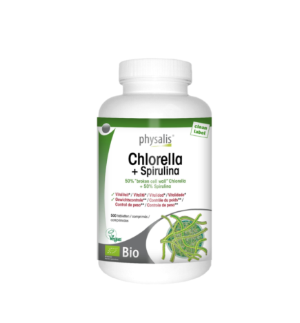 Physalis Chlorella + Spirulina 500 Comprimes