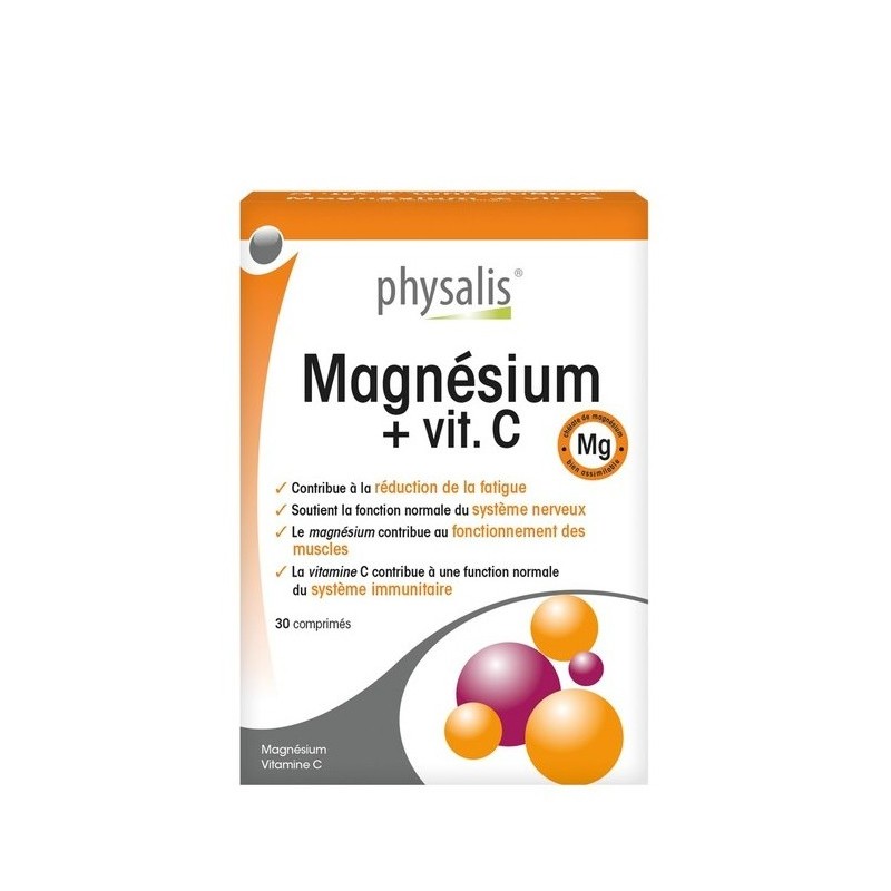 Physalis Magnesium + Vit C 30 Comprimès